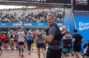 John Heijsteeg vlak voor de finish