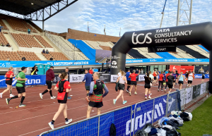 John op weg naar de startstreep