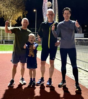 Frank met zoon Jop, Jacques en Arjan