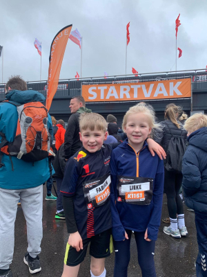 De kids van Evelien die meededen aan de kidsrun