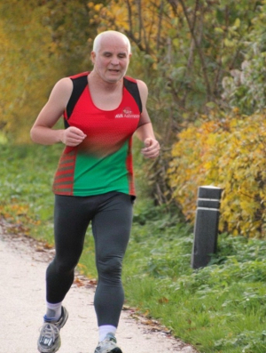 Gerard loopt hard in het Amsterdamse Bos