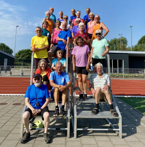 Frans met de woensdagochtendgroep na zijn laatste training