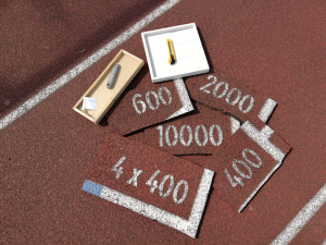 stukjes atletiekbaan